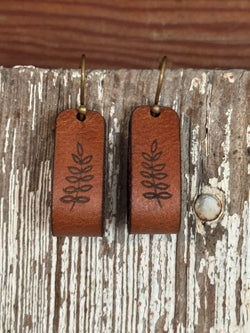 Fern Leather Earrings