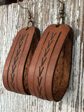 Boho V Leather Earrings