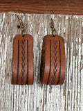 Boho V Leather Earrings