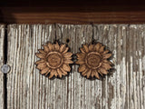 Sunflower Leather Earrings