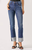 Wide Cuff Stright Jeans - Mid Rise